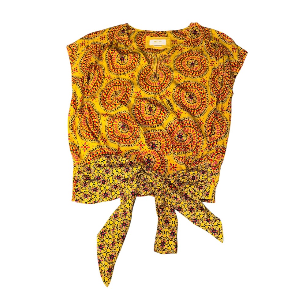 Maeve Cap-Sleeved Blouse‎ Size X Small
